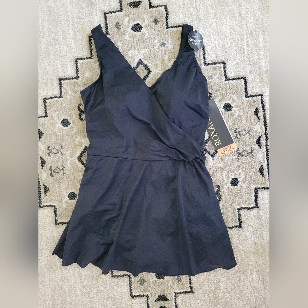 Roxanne Black Wrap Swim Dress